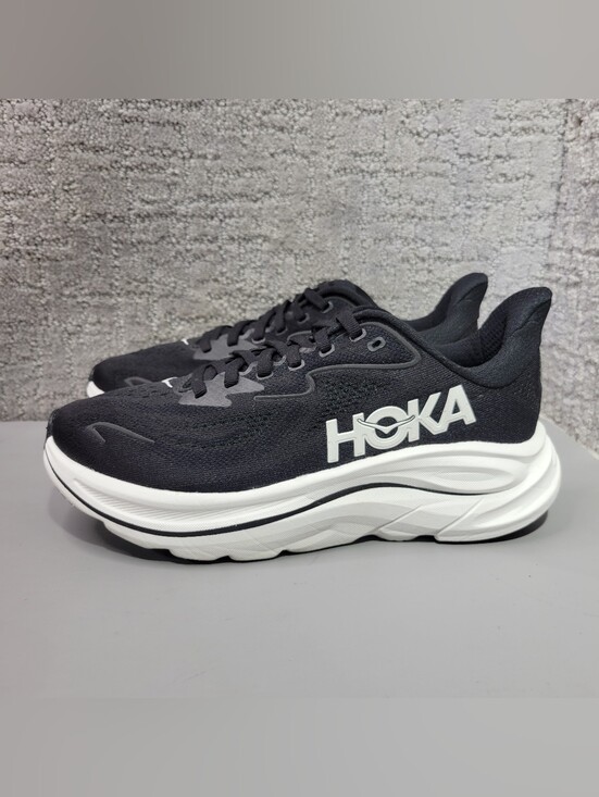 Hoka One One Shoes - Hoka One One Clifton 10 Womens Size US 6.5B Black White Athletic Running Sneaker